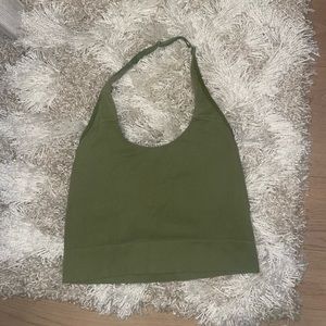 Cropped green halter top - perfect to workout in or lounge